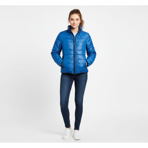 🧥 Aeropostale Blue Puffer Jacket – Size Small Y2K Style - Picture 1 of 11